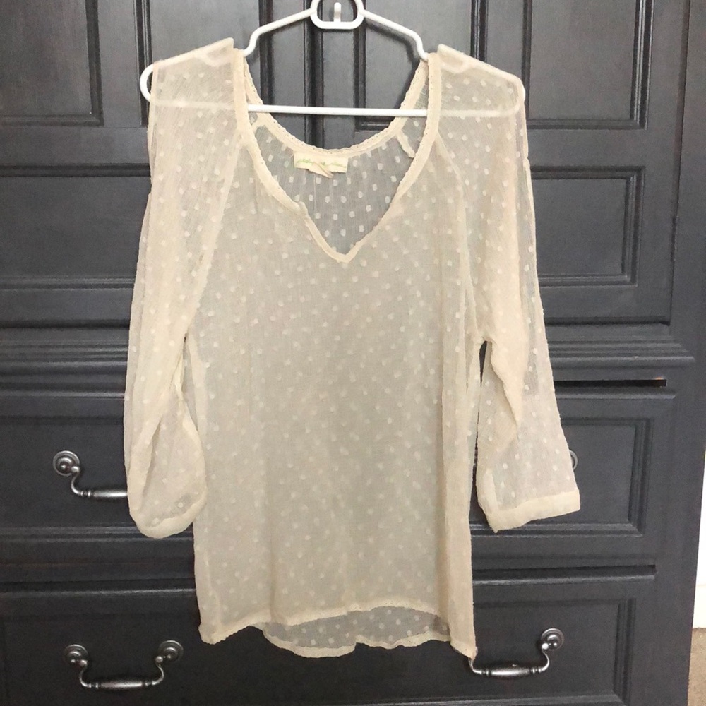 Urban Outfitters long sleeve sheer polka pot
